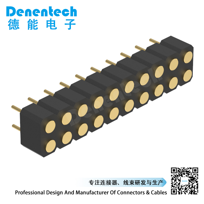 Denentech hot selling 3.0MM H4.0MM dual row female straight DIP pogo pin